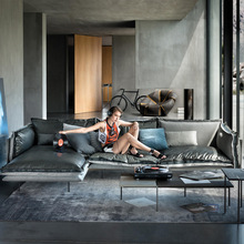 北欧沙发 意式极简loft工业风现代简约转角123组合皮布羽绒沙发