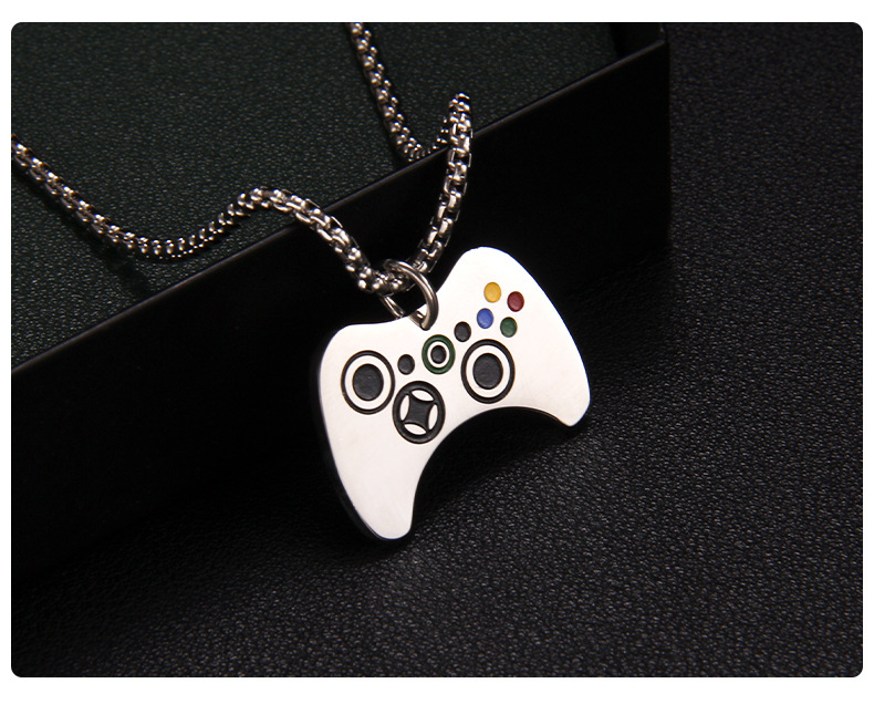 Fashion Gamepad Stainless Steel Enamel Pendant Necklace 1 Piece