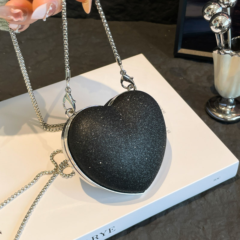 Esclusiva borsetta a forma di cuore, versatile e tempestata di diamanti, per donna, nuovo modello estate 2025, elegante borsa a tracolla da sera._voghion.com