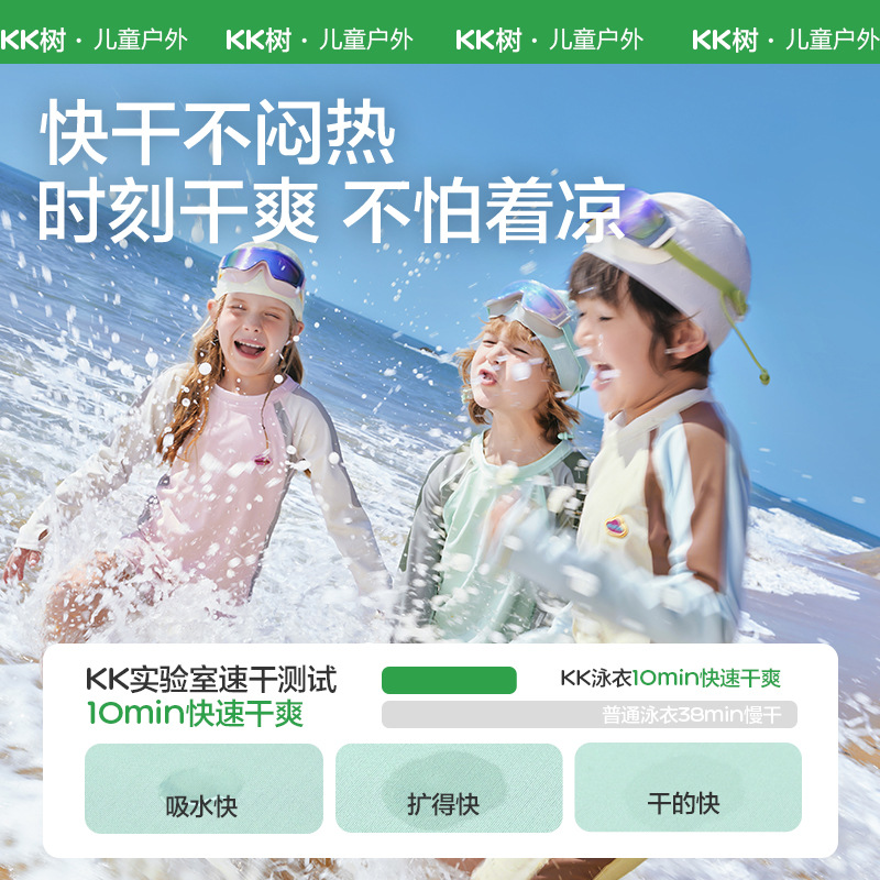 KK Tree Traje de baño para niños Niños y niñas Traje de baño dividido de manga larga Traje de spa protector solar de playa para bebés