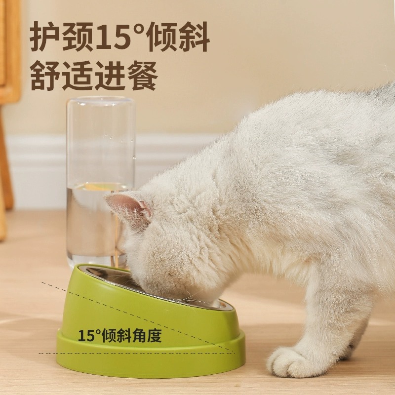 고양이 그릇, 이중 그릇, 고양이 먹이 및 물, 고양이 사료 그릇, 애완동물 식수 그릇, 고양이 식기, 흔들림 방지 밥 그릇, 개 애완동물 용품