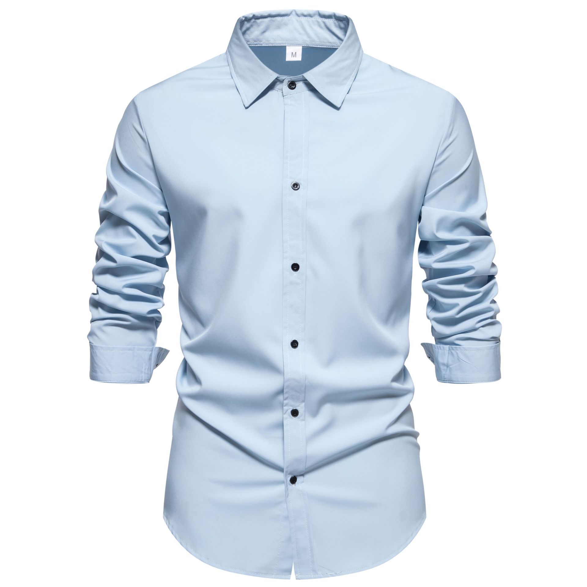 2024 primavera nuevos hombres camisa casual hombres eBay AliExpress color sólido hombres más tamaño camisa de manga larga hombres