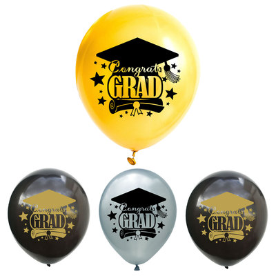 Blackgold Season of graduation Congratulate grad Aphabetic Congratulation Graduate party Sequins balloon