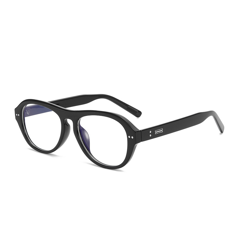 Tendencia de moda Espejo plano anti-luz azul, marco ovalado, marco de gafas delgado, estilo de personalidad, marco de gafas, transmisión en vivo