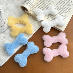 秋冬用のふわふわした骨型の布製装飾品、DIY手作りヘアピン素材、多用途の衣類、靴、帽子のアクセサリー