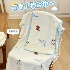 漫画の子犬 肌に優しいフェイスタオル 吸水速乾ラップバスタオル 女性用ヘアドライキャップ バスタオル かわいい3枚セット