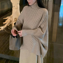 高品质慵懒风不规则宽松纸片人显瘦气质蝙蝠袖毛衣