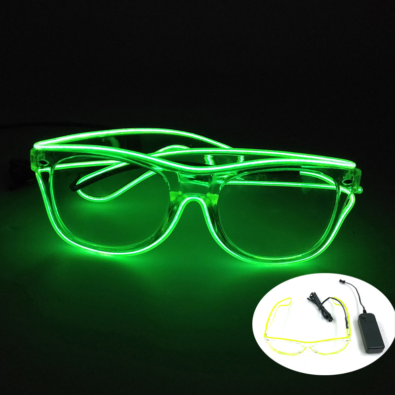 Lentes transparentes LED gafas luminosas de noche bar animador luminoso prop fiestas de música gafas flash LED