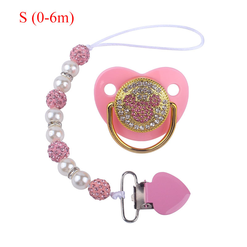 Suministros para bebés amor chupete clip chupete cadena anti-caída creativo bebé Mickey forma chupete traje