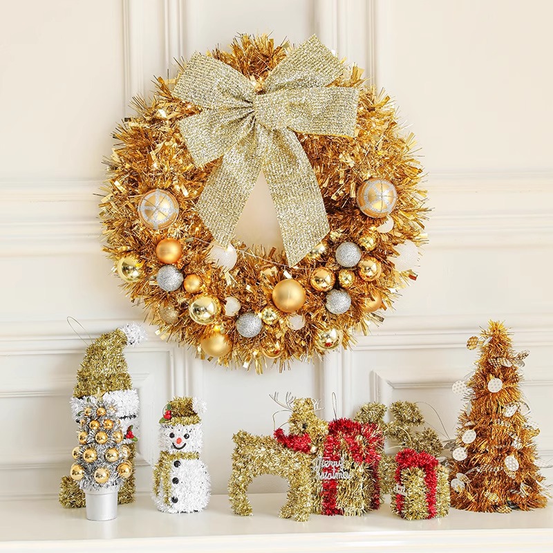 Gangheng Christmas Guirnalda Colgante de puerta 45CM Bola de Navidad roja Decoración de puerta y ventana Decoración de guirnalda Decoración de escena Decoración de puerta