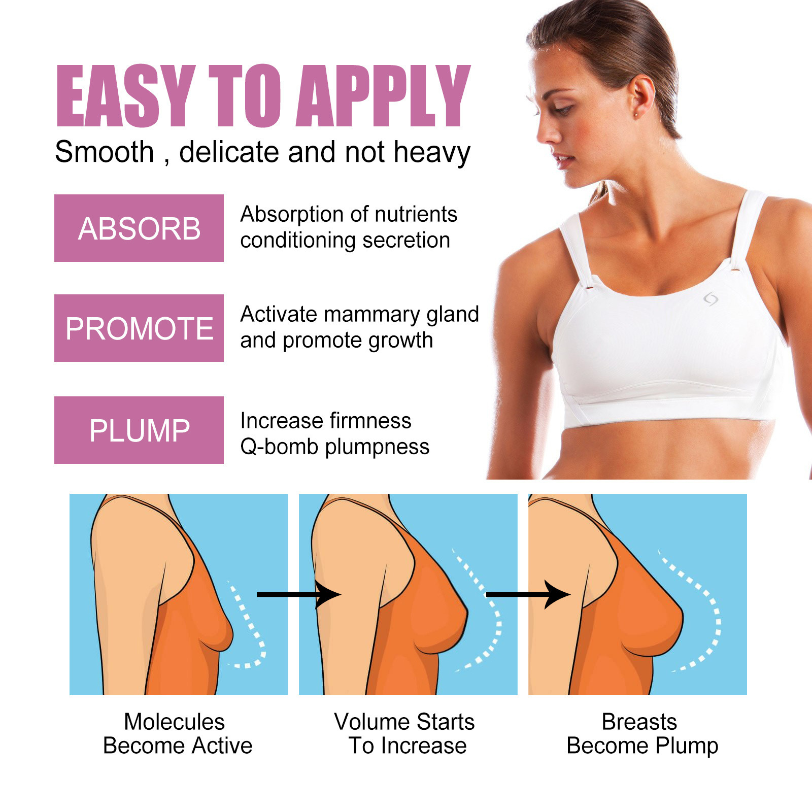 Lifting Breast OUHOE Firming Massage Nursing Cream Feuchtigkeitsspendend und aufpolsternd_voghion.com