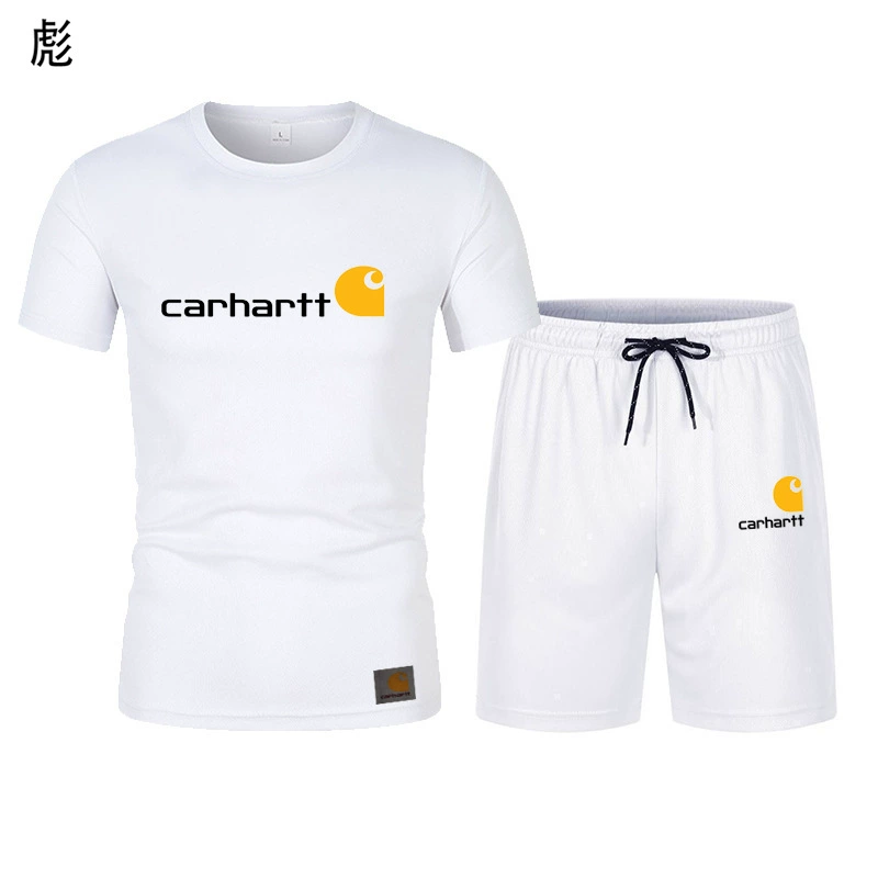 Трансграничный модный бренд Amazon Carhartt, Летний Новый сетчатый шорты с короткими рукавами, мужской повседневный костюм из двух частей