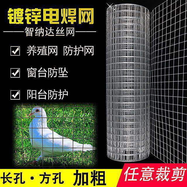 Galvanized thickened and reinforced wire mesh fence for outdoor breeding, windows, isolation, and protection mesh