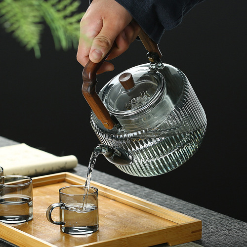 Cooking teapots around the stove, steaming teapots, electric ceramic stoves can be used for high-temperature-resistant flower teapots, household kettles, thickened handle kettles