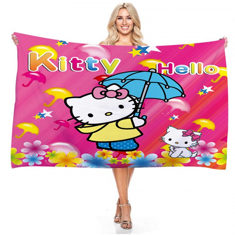 Cartoon Animation Card Love Kitten Series Digital Printing Rectangular Beach Towel Bath Towel No Sand Cartoon Animation Card Love Kitten Series Digital Printing Rectangular Beach Towel Bath Towel No Sand