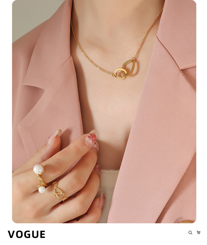 Fashion Solid Color Titanium Steel Plating Pendant Necklace 1 Piece