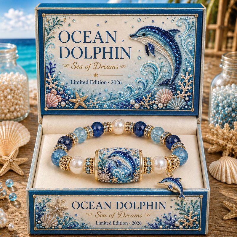 2026 Ocean Theme Bracelet with Dolphin and Shark Pendants, UV Color Print Deep Sea Guardian Bracelet, Deep Sea Whale Bracelet 2026 Ocean Theme Bracelet with Dolphin and Shark Pendants, UV Color Print Deep Sea Guardian Bracelet, Deep Sea Whale Bracelet