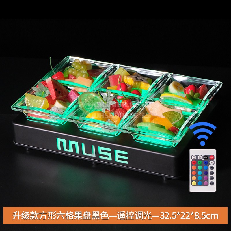 Fabricante al por mayor KTV platos de frutas, bocadillos de bocadillos, platos de bocadillos, barra especial de platos de frutas luminosas LED