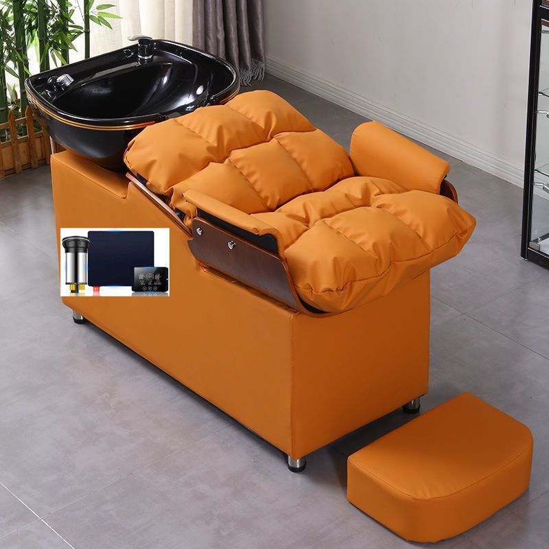 Cama de champú de celebridades de Internet, peluquería de alta gama, cama de champú semi-reclinada, peluquería, peluquería, cama de champú de lavado de cerámica especial