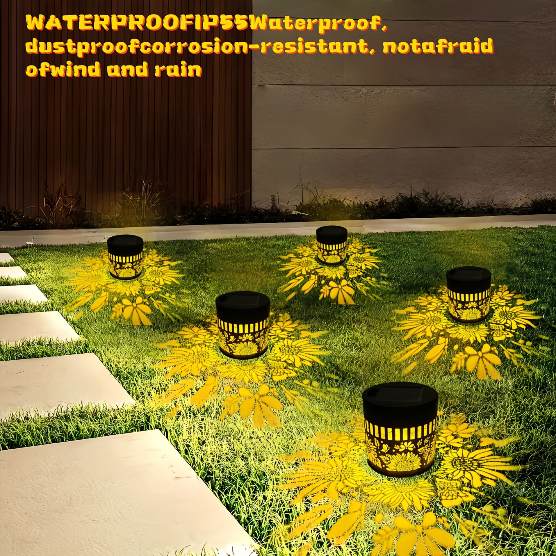 Cross-Border Solar Mandala Sunflower Outdoor Garden Decoration Landscape Wall Light_voghion.com