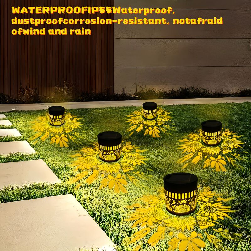 Cross-Border Amazon Solar Mandala Sunflower Sunflower Wall Lamp Outdoor Garden Decoration Landscape Wall Lamp