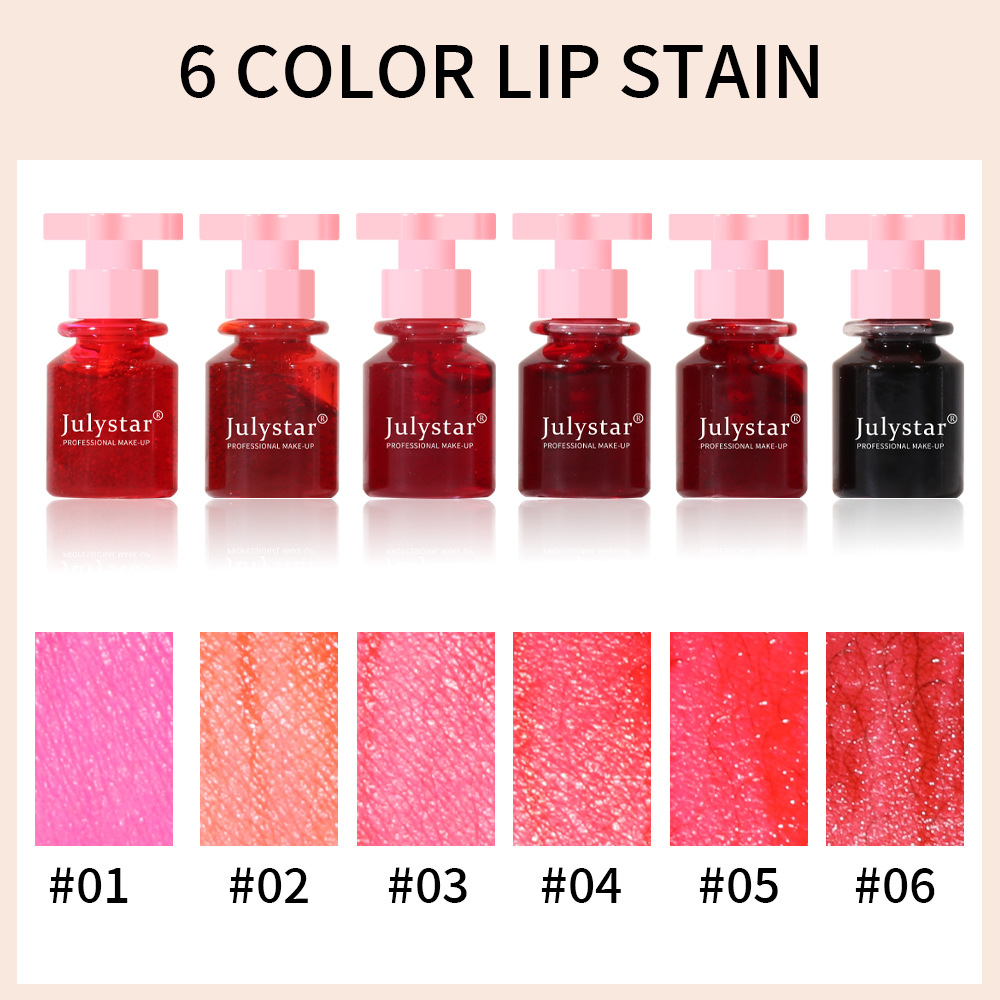 6-color moisturizing lip gloss for foreign trade, long-lasting and non-fading lip dye, cross-border makeup, non-stick cup lip gloss, matte lipstick water undefined