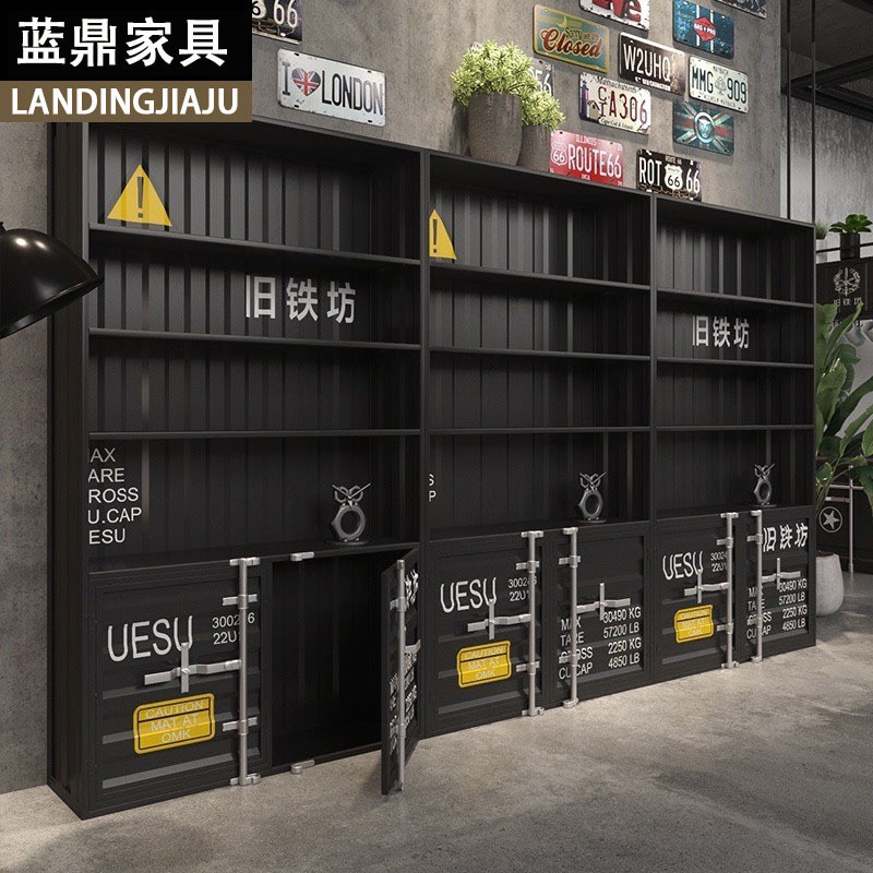 工業風床置き酒棚バーレトロ物置棚レストランフロントタバコ酒展示棚多層飲料展示棚|undefined