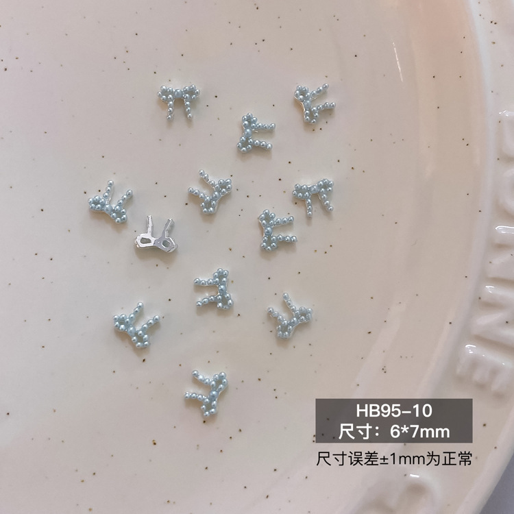 新款芭蕾风珍珠蝴蝶结饰品镶钻珍珠飘带百搭法式立体彩色领结|undefined