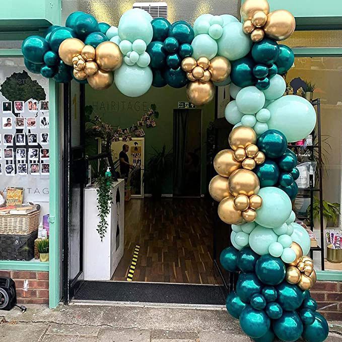 Dark Green Mint Green Balloon Wedding Single Girl Bride's Gift…