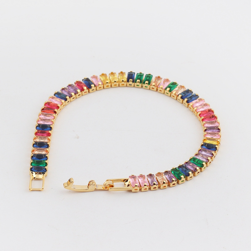 Fashion Rectangle Copper Bracelets Inlay Zircon Copper Bracelets