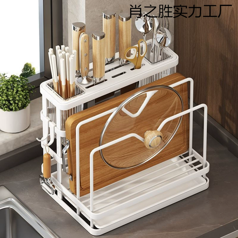 Держатель для кухонных ножей, клетка для хранения палочек для еды, бытовая многофункциональная стойка для разделочной доски на столешнице, встроенная стойка для хранения ножей