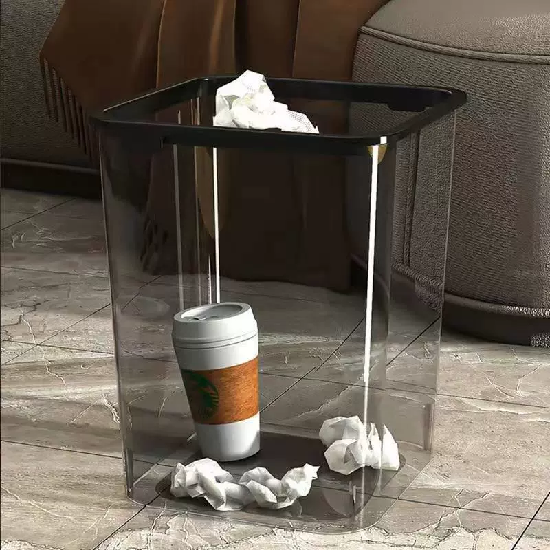 Мусорное ведро для дома, гостиной и спальни, большое мусорное ведро для ванной комнаты, общежития, прозрачное мусорное ведро, легкий роскошный стиль, высокий внешний вид