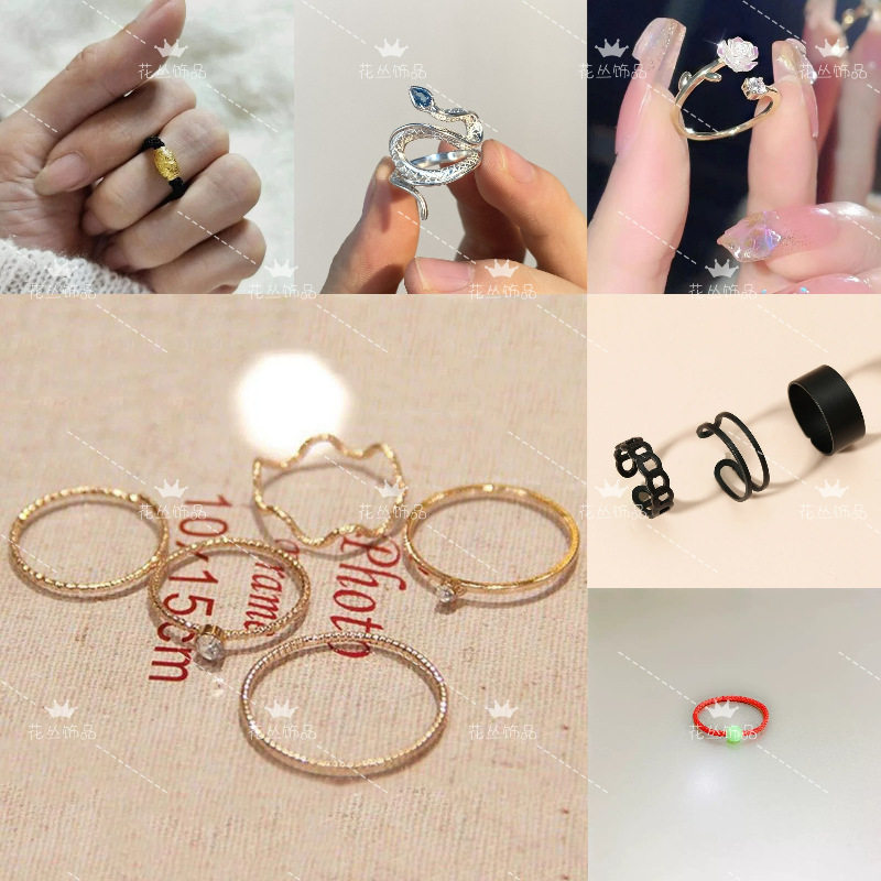 Thin wave ring female niche unique design plain ring fashion light luxury high-end ring
