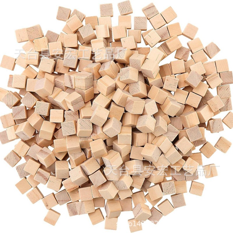 跨境批发1cm正方体松木木块 DIY几何立方体彩色正方体数学玩具