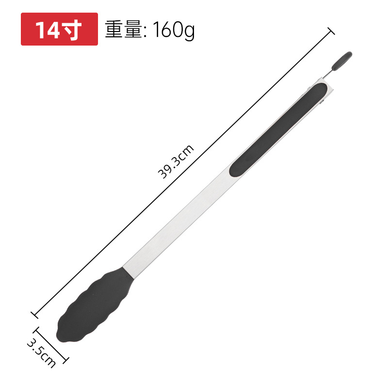 Acero inoxidable silicona herramienta de abrazadera de alimentos gruesa resistente a altas temperaturas utensilios de cocina abrazadera de carne de barbacoa abrazadera de alimentos de filete de barbacoa