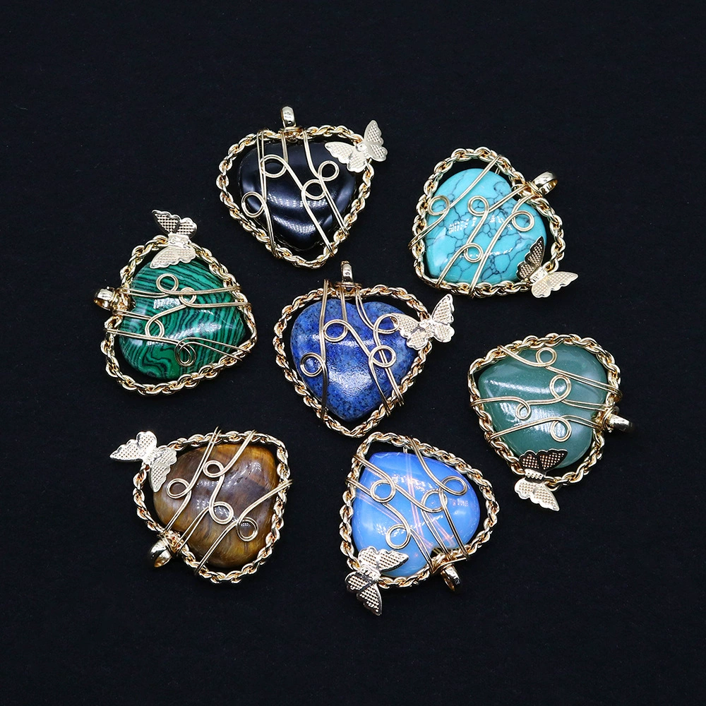 Органический кулон в форме сердца, аксессуар из малахита, аксессуары, x43, 43 мм