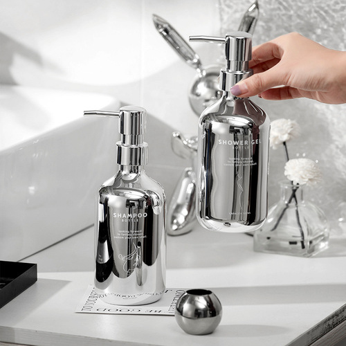 Hand sanitizer bottle shampoo shower gel ins light luxury style press lotion sub-bottle bathroom electroplating sub-bottle