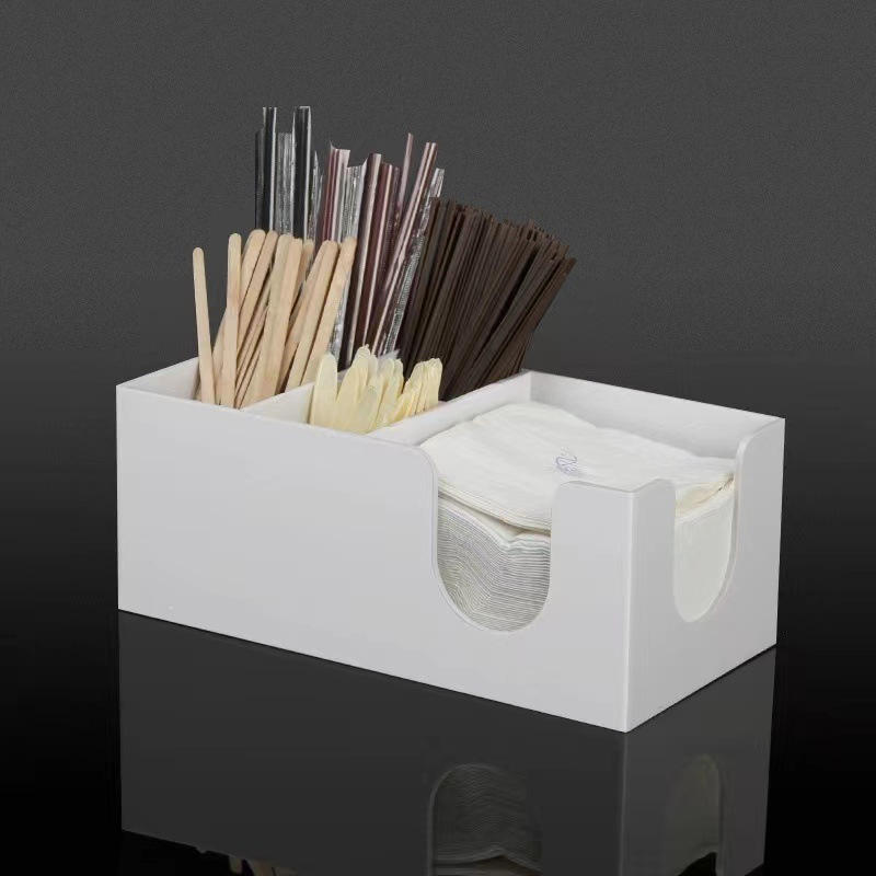 Cup Placement Stand for Milk Tea and Coffee Shop Supplies, Desktop Straw Holder, Napkin Dispenser, Dividing Tray for Business Use