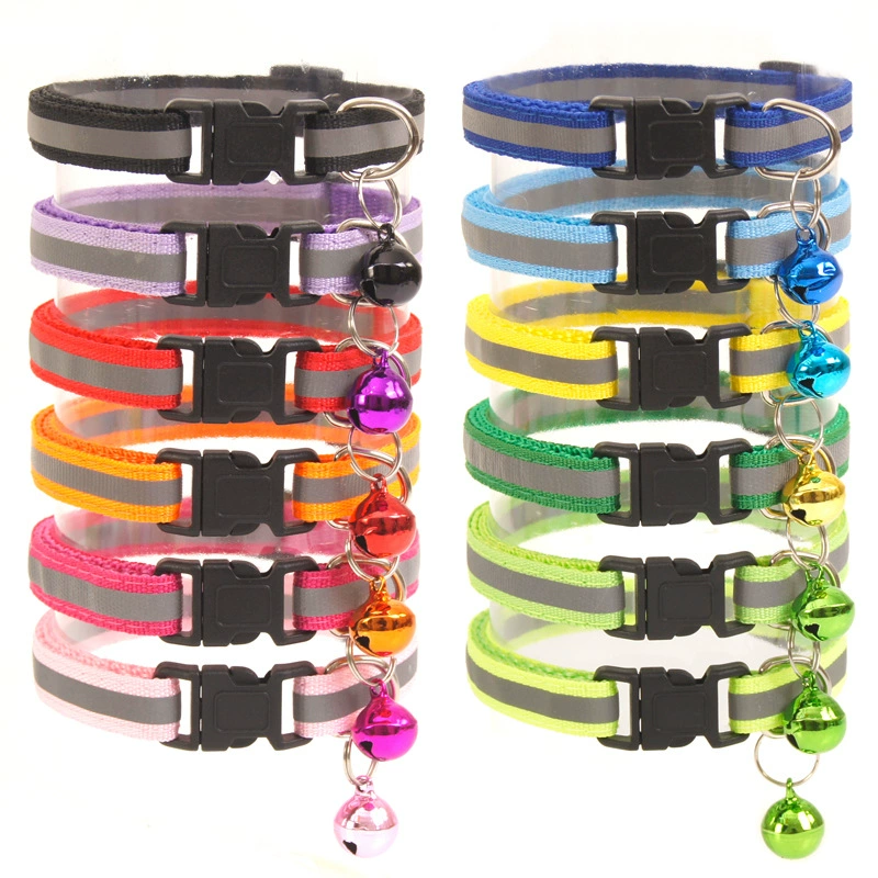 Amazon трансграничный светоотражающий пояс для домашних животных маленький воротник шириной 1 см аксессуары для щенков кошек ручной работы воротник-колокольчик оптом