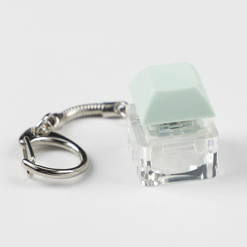 tester: Acrylic single‑shaft keycap tester keychain, multi‑color, decompression mechanical switch tester
