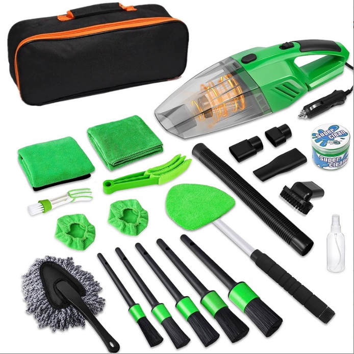 Juego de limpieza de lavado de autos de 16 piezas cepillo de taladro eléctrico cepillo de cubo de rueda cepillo de hueco de aire acondicionado guantes de esponja kit de limpieza de autos
