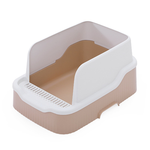 Fully open and semi-enclosed cat litter box, extra large litter box, anti-splash kitten toilet, cat supplies heightening