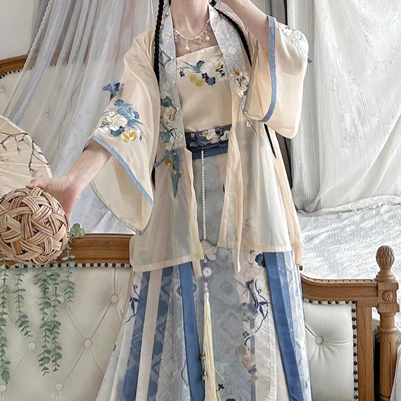 宋制汉服女新款成人汉服短褙子夏季中国风改良日常女仙气古装套装