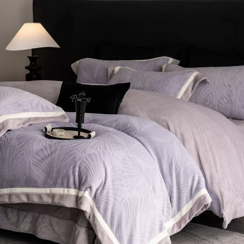 秋冬高端轻奢风A类全消光雕花牛奶绒四件套加厚保暖床上四件套
