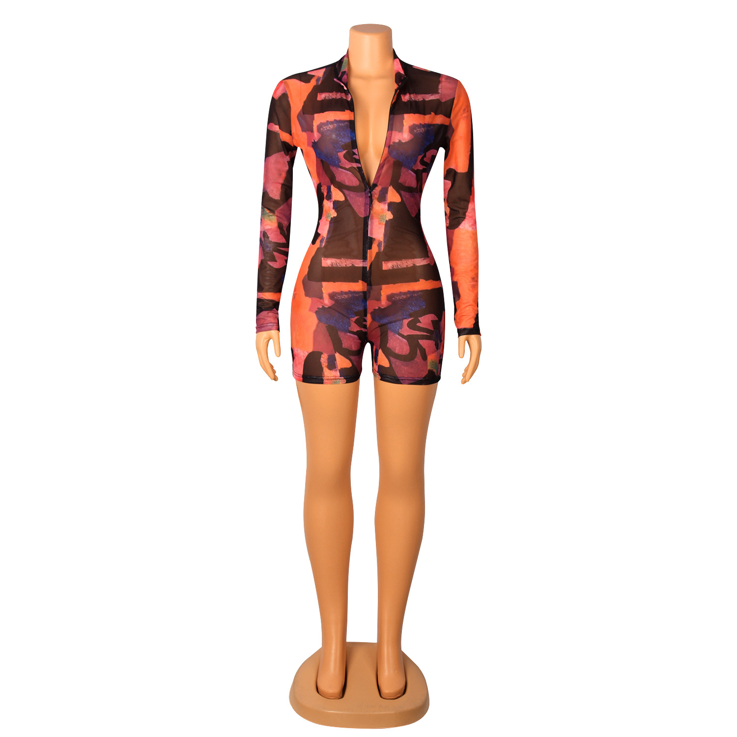 Women Clothing Sexy Digital Printing Jumpsuit