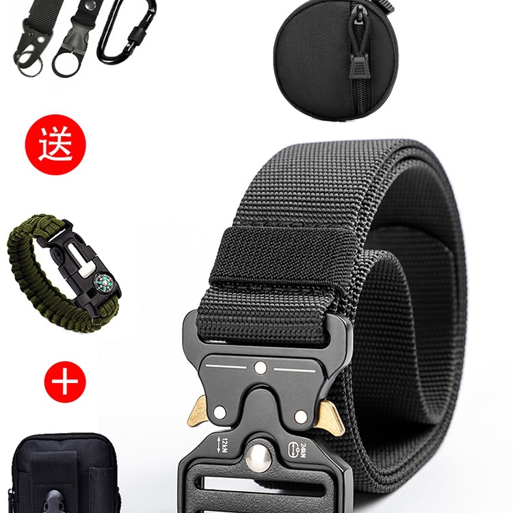 2023合金扣军迷休闲裤带潮男战术内腰带户外帆布尼龙自动插扣皮带