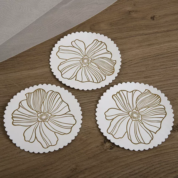 Customized absorbent paper coaster disposable cup pad cardboard round coaster beer coaster wholesale gilding Cup