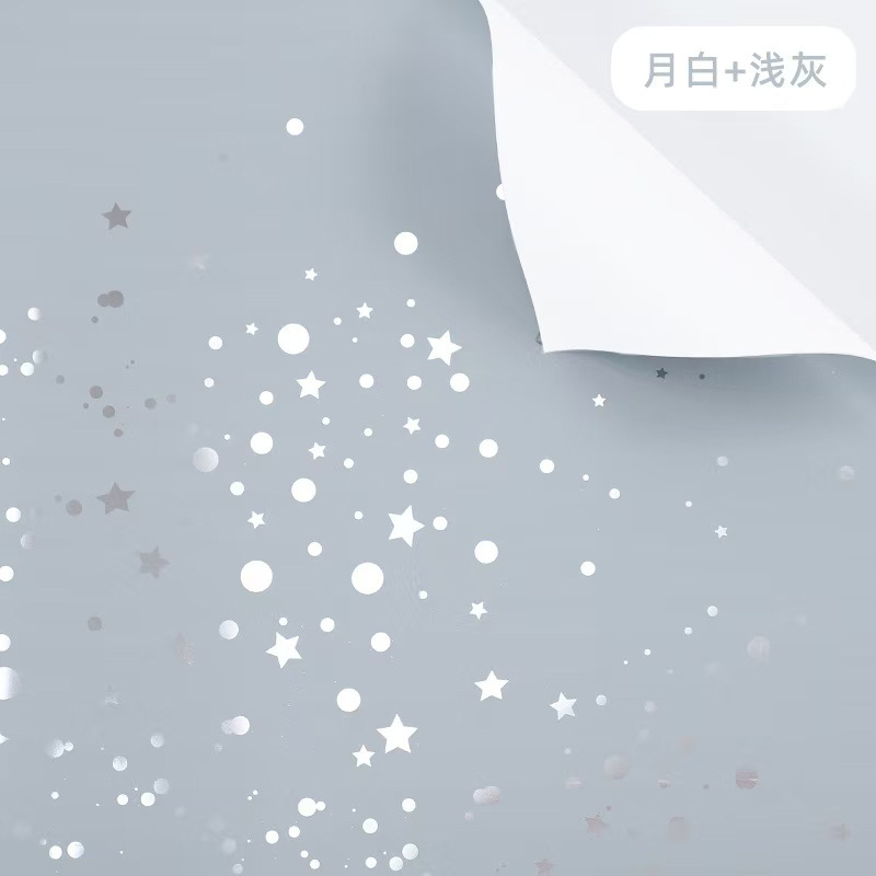 Huaxi Starry Sky Papel de envolver de flores Papel de envolver de plástico plateado caliente aluminizado Florería de bricolaje Material de floristería de alta calidad