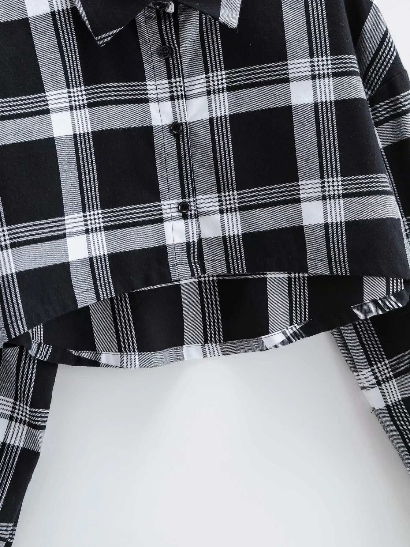 fashion casual new black and white plaid shirt NSHS23408