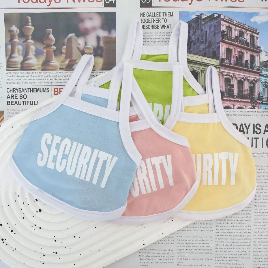 Летняя новая весенняя и летняя одежда для кошек и собак тонкая иностранная английская буква макаронного цвета слинг милый жилет короткий